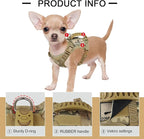 Tactical Dog Training Harness Outdoor Working Vest Adjustable Military MOLLE Dog Vest Harness with Rubber Handle (X-Small (Pack of 1), Beige)