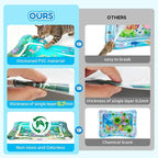Interactive Cat Toy for Indoor Cats, Upgraded Cat Water Mat with Fish - 0.7mm Thickened Water Sensory Play Pad, Enrichment Stimulating Hunting Exercise Toy for Bored Adult Cats & Kittens