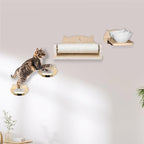 Big Cat Wall Shelves with 3 Steps, Wall Furniture for Large Cats, Feeding Shelf, Mounted Cat Bed, Easy Installation Modern and Durable Shelves for Cats.