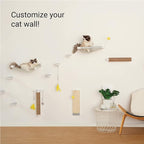 SVD.PET Wall Mounted Cat Hammock with Toy, Easy-to-Install Cat Wall Shelf with Soft Pad on This Premium Kitty Furniture, Modern Design. Easily Supports up to 40 lbs (Easy-Install, White)