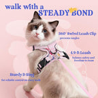 rabbitgoo Cat Harness and Leash for Walking, Escape Proof Soft Adjustable Vest Harnesses for Cats, Easy Control Breathable Reflective Strips Jacket, Purrty Pink, XXS
