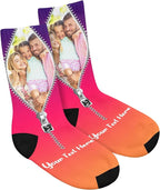 Artsadd Custom Face Socks for Dad Fathers Day Gift Novelty Personalized Photo Pet Socks Customized Crew Sock -Made In USA