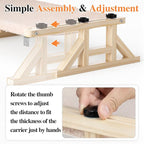 Tresbro 2-IN-1 Cat Window Perch & Elevated Cat Hammock, 26''L × 15.7''W × 10.2"H Wooden Frame Pet Bed for Large Indoor Cats, Easy Setup, Adjustable, No Drilling, Cats Seat for Window, Bedside, Ground