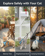 Luxelle 2 Pack Escape-Proof Cat Harness and Leash Set for Walking – Adjustable No Pull Soft Vest with Easy-Wear Buckle, Reflective Straps, Breathable Mesh – Outdoor Travel Harness for Cats & Kittens