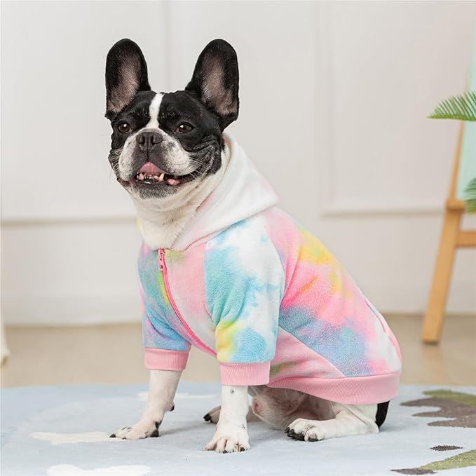 French Bulldog Clothes Dog Hoodie Sweatshirts with Pockets for Small Dogs Puppy Chihuahua Coat Clothing Pet Cat Hoodie Fleece Dog Sweaters Costume