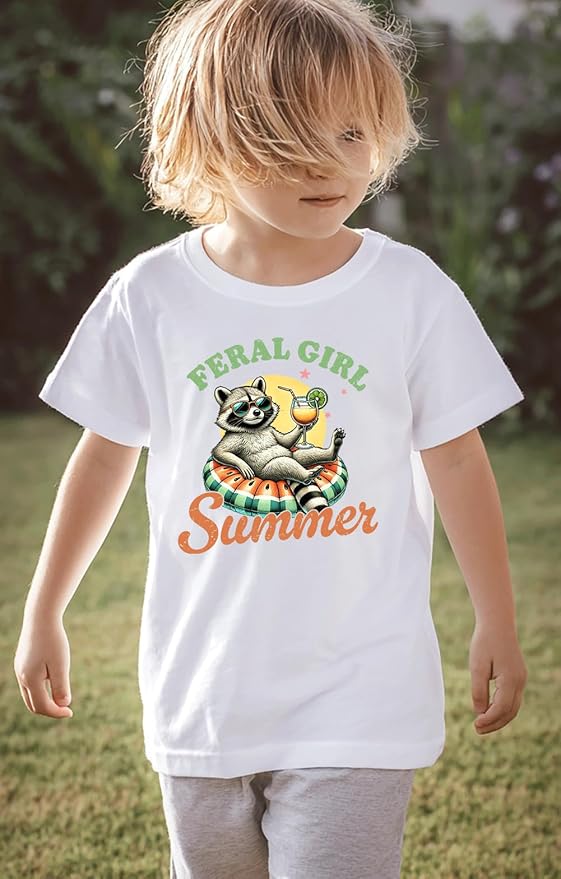 Kids Toddler Little Boys Girls T-Shirt Short Sleeve Funny Animals Graphic Letters Print Tee Top Summer Clothes