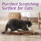 Reversible Wave Cat Scratcher for Indoor Cats - Cat Scratching Board, Horizontal Cat Scratch Pad Lounger with Reversible Usability and Extra Comfort for Lounge(1Pack, Dark Cherry)