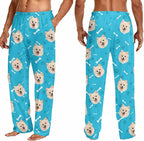 Custom Couple Pajama Pants Sock with Funny Face, Personalized PJ Anniversary Birthday Women Men Pants