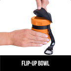 GORILLA GRIP Dog Water Bottle, Portable Water Bowl Dispenser for Dogs, 12 oz Leak Proof Pet Travel Squeeze Bottles, Food Grade Silicone, To Go Puppy Essentials, Hiking Camping Trip Accessories, Orange