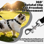 EXPAWLORER Cat Harness and Leash Set - Escape Proof Adjustable Cat Harness, H-shped Comfortable Soft Lightweight Kitten Harness for Outdoor Walking, for Small Medium Cats,Star-Moon M