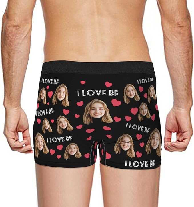 Personalized Underwear for Men with Face Custom Face Boxers Customized Boxer Briefs Funny Gifts for Him Husband Boyfriend