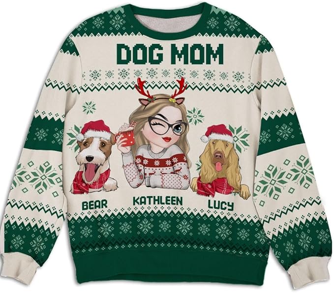 Wrappiness A Girl And Her Dog Christmas Sweatshirt - Cozy Unisex Fit Custom Shirt - Cute for Women Pet Lovers
