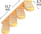 Skywin Cat Steps - Grey Solid Rubber Wood Cat Stairs Great for Scratching and Climbing - Easy to Install Wall Mounted Shelves for Playful Cats (Left to Right)