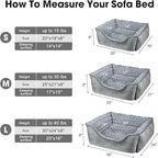 JOEJOY Rectangle Dog Bed for Large Medium Small Dogs - Washable Orthopedic Sofa Bed, Soft Breathable Puppy & Pet Cuddler, Durable Calming Dog Bed with Anti-Slip Bottom, Multiple Sizes, Grey