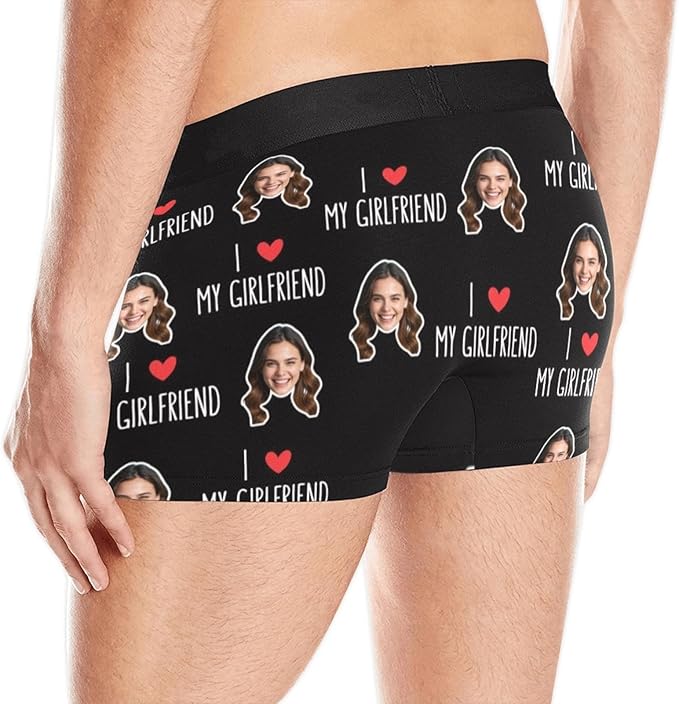 M YESCUSTOM Custom Boxers Briefs for Men Personalized Boxers with Face Mens Funny Underwear with Photo XS-5XL