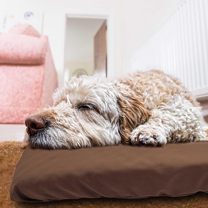Dog Bed Cover Waterproof Replacement Machine Washable Covers for 30x20 Inch Dog Bed Heavy Duty Scratch Resistant Mattress Protector Pet Bed Cover Only Brown