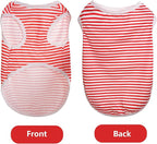 3 Pcs Cat Shirts Solid Color Dog Clothes Summer Sleeveless Stripe Pet T Shirts for Small Pet Dogs Cats (Red, Medium)