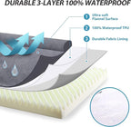 KSIIA Orthopedic Dog Bed Waterproof Flannel Bolster Couch with Egg Crate Foam for Large Dogs with Removable Washable Cover & Nonskid Bottom, 48 x 35 Inch, Gray