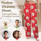 Custom Couple Pajama Pants Sock with Funny Face, Personalized PJ Anniversary Birthday Women Men Pants