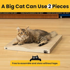 Cat Scratcher, Durable Scratch Pad, Corrugated Cardboard Scratching Board for Indoor Cats, Heavy Duty, Double-Sided Usability, Recyclable, with Catnip，2 Packs