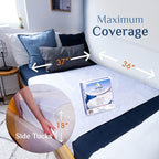Washable Incontinence Bed Pads 36" x 37" (2 Pack) – Soft, Absorbent & Waterproof Mattress Protector with Tuck-in Sides – Reusable Twin Pads for Kids, Adults, Seniors & Hospital Beds