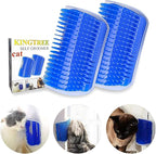 Kingtree Cat Corner Scratcher Self Groomer with Catnip, 2 Pack Softer Cat Face Scratchers Wall Corner Grooming Massage Combs for Long & Short Fur Cats