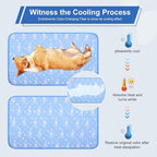 MH MYLUNE HOME Dog Cooling Mat 48x28 Inch - Double-Sided Cooling & Warm, Arc-Chill Cool Fiber, Endothermic Color Changing Pet Pad for Large Dogs, Foldable & Washable Summer Blanket