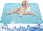 Mannice Dog Cooling Mat, Pet Cooling Mat for Dogs Cooling Blanket for Dogs Dog Cooling Pad for Kennels, Crates, Cars, Indoor & Outdoor Ice Silk Cooling Mat for Extra Large Dogs (Blue, L(28 * 22"))