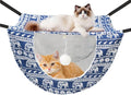 JSPYFITS Cat Cage Hammock with Ball,Double Layer Hanging Adjustable Soft Pet Bed Suit for Kitten Ferret Puppy Rabbit or Small Pet, 2 Level Indoor Bed for All Season(Blue Elephant)