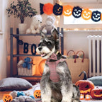 Beirui Cute Small Dog Harness Collar and Leash Set with Bowtie, Soft Adjustable Plaid Puppy Harness for Small Sized Dogs Cats Walks Parties and Photoshoots(Maroon,S:Chest 17-23")