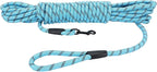 Long Dog Leash for Training 15Ft-Reflective Nylon Rope with Swivel Hook-Recall Agility Lead for Large Small Medium Dogs Outside Walking Hiking-Sky Blue Diam 1/2"