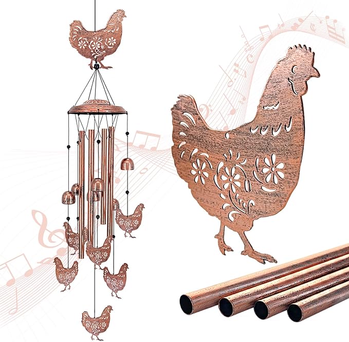 Chicken Wind Chimes for Outside,Chicken Gifts for Women/Men/Sympathy/Memorial Gifts/Birthday Festival Metal windchimes Outdoors/Indoors,Patio,Garden Decor,Home,Yard