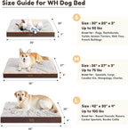 WESTERN HOME WH Large Dog Bed for Large, Jumbo, Medium Dogs, Orthopedic Pet Bed Waterproof Mattress with Removable Washable Cover, Thick Egg Crate Foam Dog Bed with Non-Slip Bottom