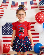 Akyzic Little Girl Skirt Outfit Two Piece Spring Summer Outfit Butterfly Dress Cat Print Skirt Toddler Girl Outfit Set