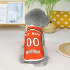 Denver Custom Pet Jersey Dog Clothes Jersey Various Sizes Customized Any Name & Number for Small & Middle and Big Dogs