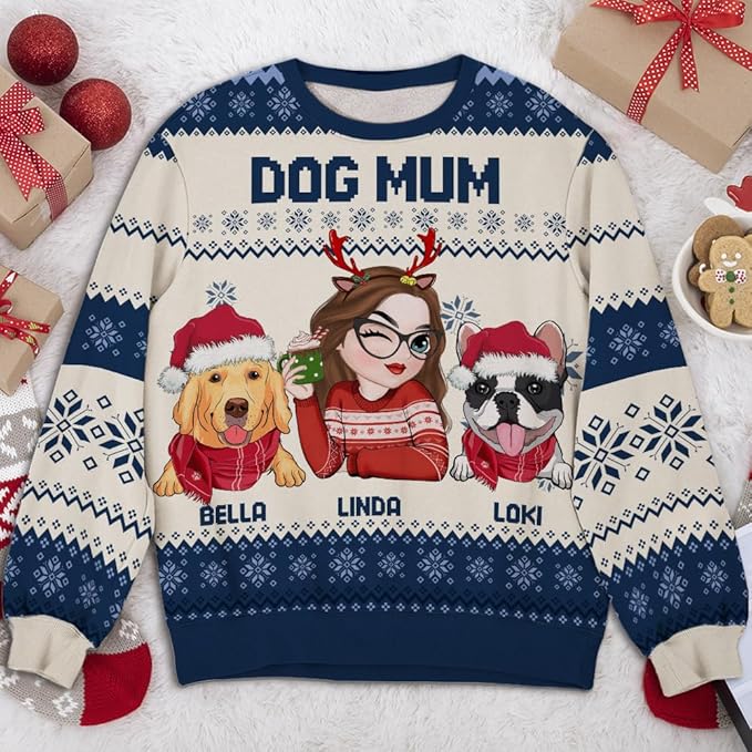 Wrappiness A Girl And Her Dog Christmas Sweatshirt - Cozy Unisex Fit Custom Shirt - Cute for Women Pet Lovers