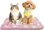 Dog Bed Mat – Soft & Comfortable Dog Kennel Pad for Crate – Durable Crate Bed & Mat for Dogs & Cats – Ideal for Crate, Kennel, and Home Use (Big&Little Stars Pink, S(24"*18"*1.5"))