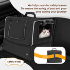 Cat Enclosed Travel Litter Box Kit with Lid Odorless Dustless, Lightweight Cat Portable Foldable Litter Box for Indoor and Car