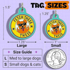 Bad Tags Personalized Dog and Cat ID Tags in 25+ Designs and 2 Sizes - 5 Lines of Custom Engraved Text - Funny Cute Personalized Pet Tags (Fetch These, Small (1 inch))