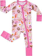pureborn Baby Infant Boys Girls Sleeper Snug Fit Viscose from Bamboo Pajamas Zipper Pjs 0-24 Months