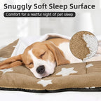 Mora Pets Cat Bed for Indoor Cats Washable Dog Crate Pad Cute Star Dog Bed Mat for Small Dogs Pet Kennel Pad for Cage Soft Flat Puppy Kitten Cushion for Sleeping Anti-Slip Brown 22 x 13