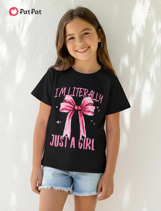 PATPAT Girls Crewneck Short Sleeve Graphic Tees Animal Print Shirts Cute Summer Outfits 5-12 Years