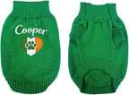 Personalized Dog Sweater, Custom Knit Sweater with Clover Embroidery, St. Patrick's Day Design for Dogs, Ideal Gift for Dog Owners, Pet Apparel Gift#6