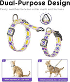 Halypet 2-Pack Cat Harness and Leash Set, Escape Proof 3-in-1 Adjustable Harness for Cats, Soft Lightweight, Easy On & Control for Walking, Travel & Outdoor Use, Medium (White & Navy)