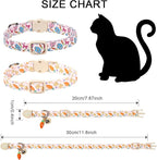 2 Pack Easter Cat Collars,DOGWONG Cute Breakaway Kitty Collars,Blue Bunny Pink Carrot Cat Collar with Bell, Easter Kitten Collars for Girl & Boy Cats