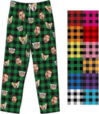 Custom Pajamas Pants Plaid Personalized Funny PJ Pant Design with Face Pajama for Men Women Dog Pet