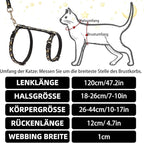 PUPTECK Adjustable Cat Harness and Leash Set Escape Proof Kitten Strap Collar for Walking Travel, Moon&Star