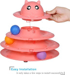 UPSKY Cat Toy Roller 3-Level Turntable Cat Toy Balls with Six Colorful Balls Interactive Kitten Fun Mental Physical Exercise Puzzle Toys
