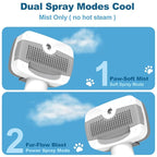Pet Steam Brush for Dogs & Cats, 3-in-1 Steam Grooming Brush for Shedding & Hair Removal - Self Cleaning Spray Comb with Mist for Long Haired Pets - Includes Pet Essence