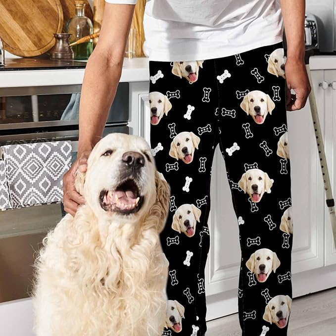 MyPupSocks Customized Face Pajamas Pants Sleep Bottoms for Men Women XS-2XL